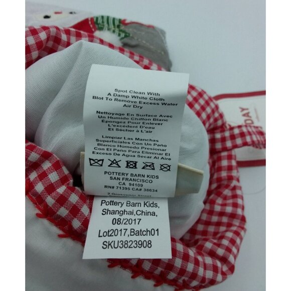 Pottery Barn Kids Stocking Santa Sleigh Bennett Holiday Christmas Quilted Grey - Picture 7 of 10